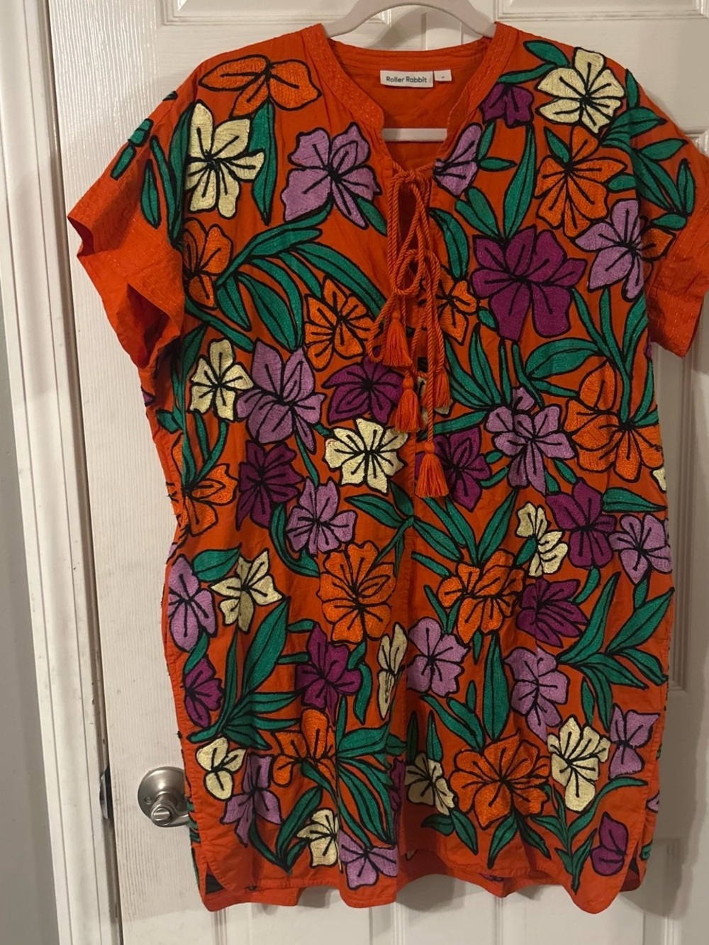 Roller Rabbit Anthropologie Embroidered Cotton Cover-Up Tunic Dress - Picture 4 of 7